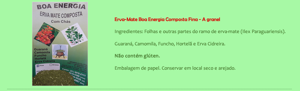 Erva mate boa energia composta fina